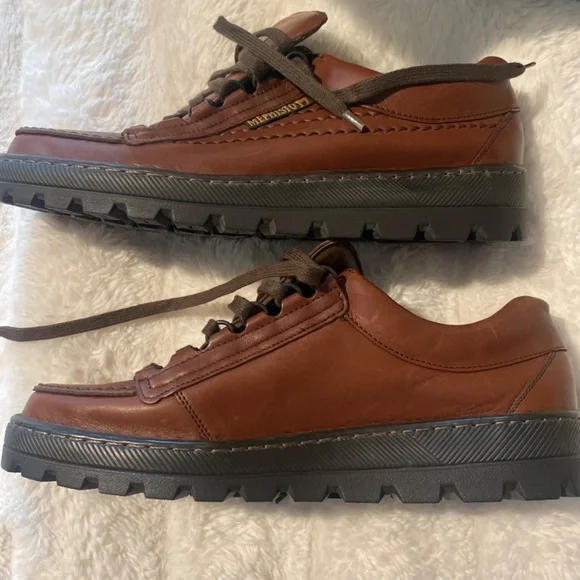 NEW MEPHISTO MENS LEATHER BROWN SHOES SIZE 9 - Picture 4 of 8